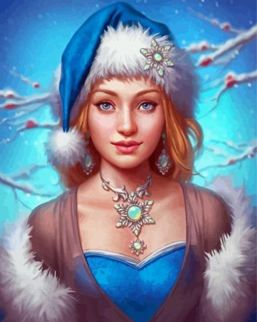 Russian Christmas Lady Diamond Painting