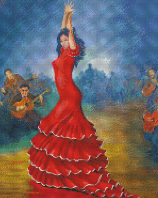 Spanish Flamenco Dancer Diamond Painting