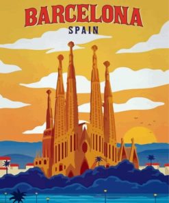 Vintage Barcelona Spain Diamond Painting