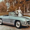 Woman With Mercedes Sl 300 Diamond Painting