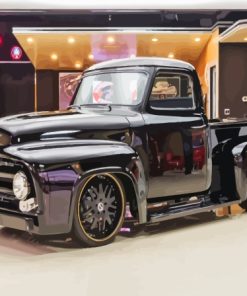 1955 Black Ford Pickup Truck Diamond Painting