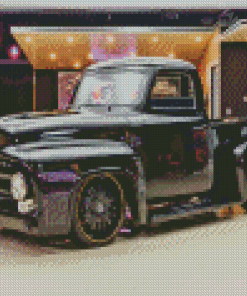 1955 Black Ford Pickup Truck Diamond Painting