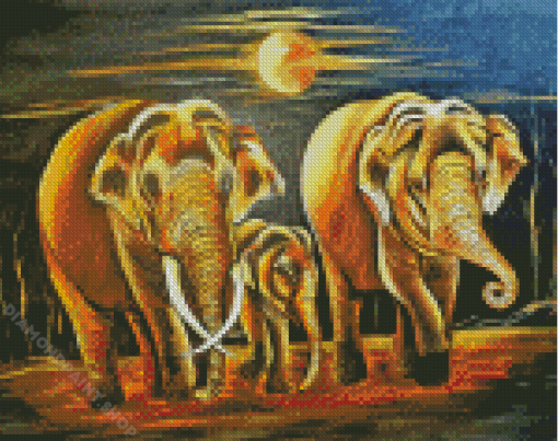 3 Elepants Diamond Painting