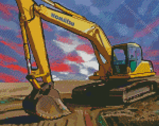 Track Excavator Diamond Painting