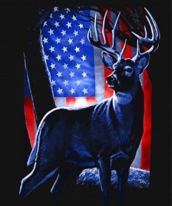 American Flag Deer Art Diamond Painting