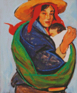 Asian Mother And Child Diamond Painting