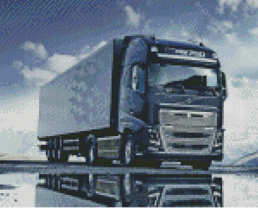 Black Volvo Truck Diamond Painting