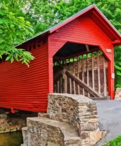 Carroll Covered Bridge Diamond Painting