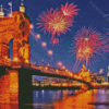 Cincinnati Roebling Bridge Fireworks Diamond Painting