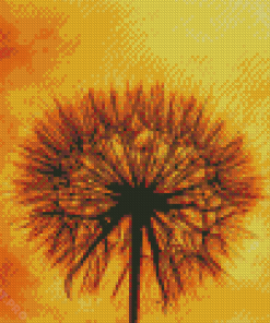 Closeup Sunset Dandelion Diamond Painting