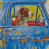 Germanshort Haired Pointer In A Car Diamond Painting