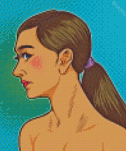 Girl With Ponytail Pop Art Diamond Painting