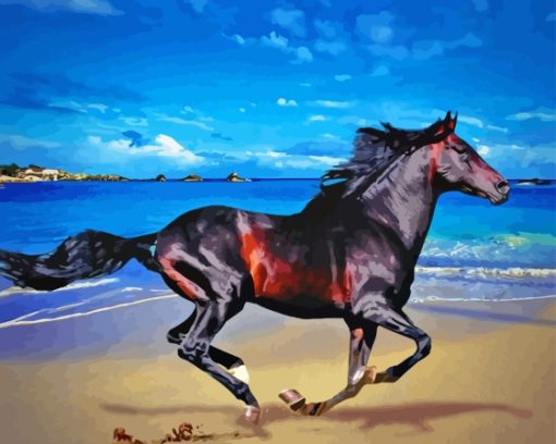 Horse On Beach Diamond Painting