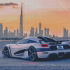 Koenigsegg Agera White Car Diamond Painting