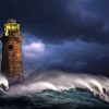 Lighthouse In Storm Diamond Painting