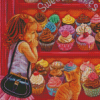 Little Girl At The Cupcake Bakery Diamond Painting