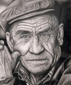 Old Man Face Diamond Painting