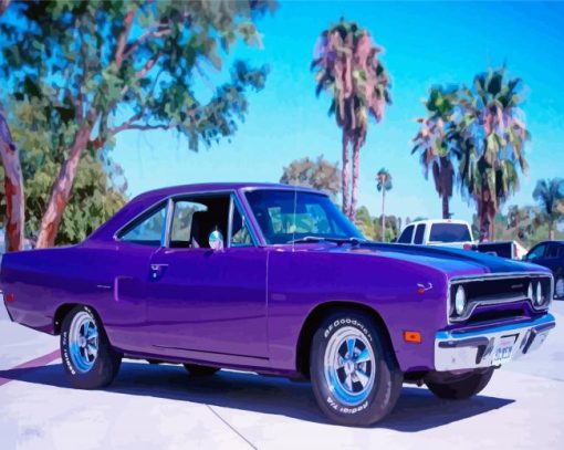 Plum Crazy Plymouth Roadrunner Diamond Painting