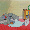 Tom And Jerry And Dog Sleeping Diamond Painting