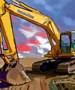 Track Excavator Diamond Painting