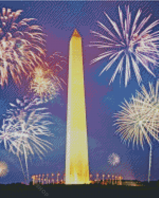 Washington Monument Fireworks Diamond Painting