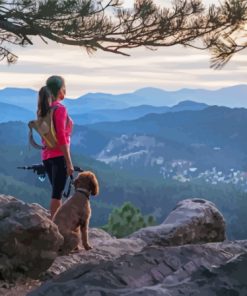 Woman Hiking With Dog Diamond Painting