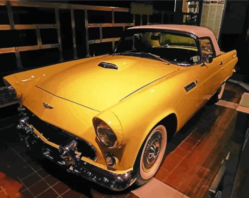 Yellow Thunderbird Car Vehicle Diamond Painting