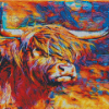 Aesthetic Abstract Highland Cattle Diamond Painting