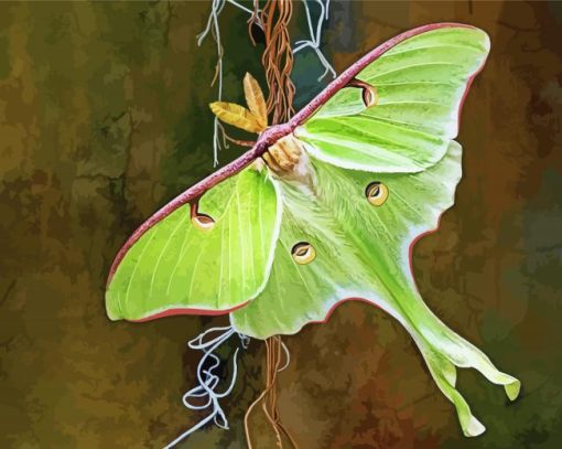 Aesthetic Luna Moth Diamond Painting