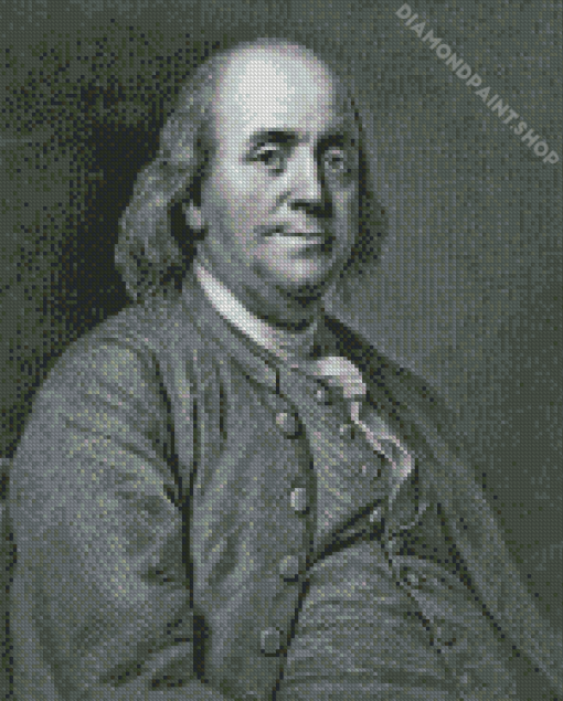 Black And White Benjamin Franklin Diamond Painting