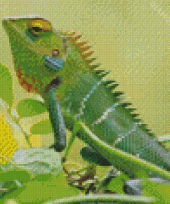 Cameleon On Tree Diamond Painting