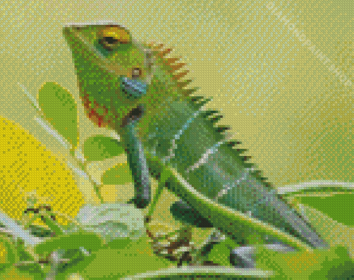 Cameleon On Tree Diamond Painting