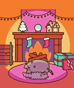 Christmas Pusheen Cat Diamond Painting