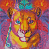 Cool Colorful Lioness Diamond Painting