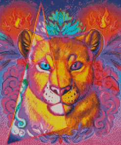 Cool Colorful Lioness Diamond Painting