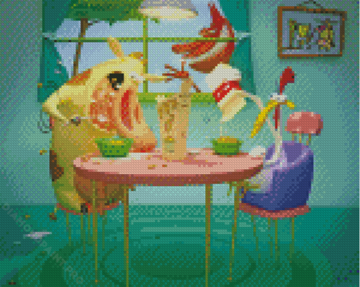 Cow And Chicken Diamond Painting