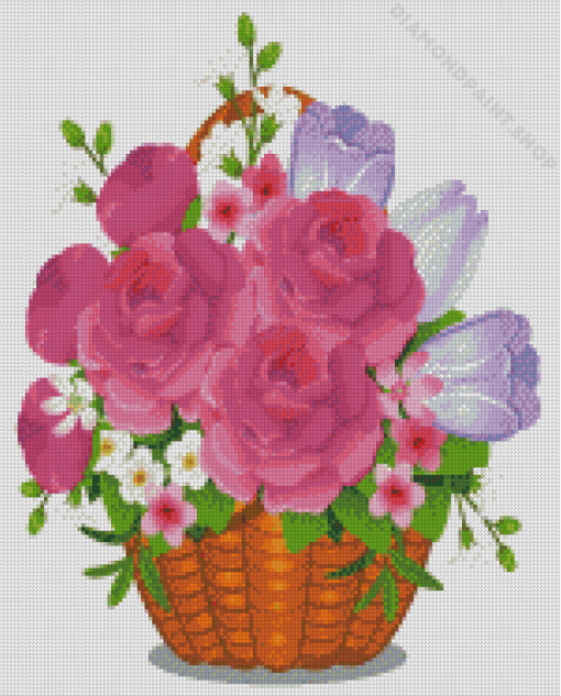 Flowers In Basket Diamond Painting