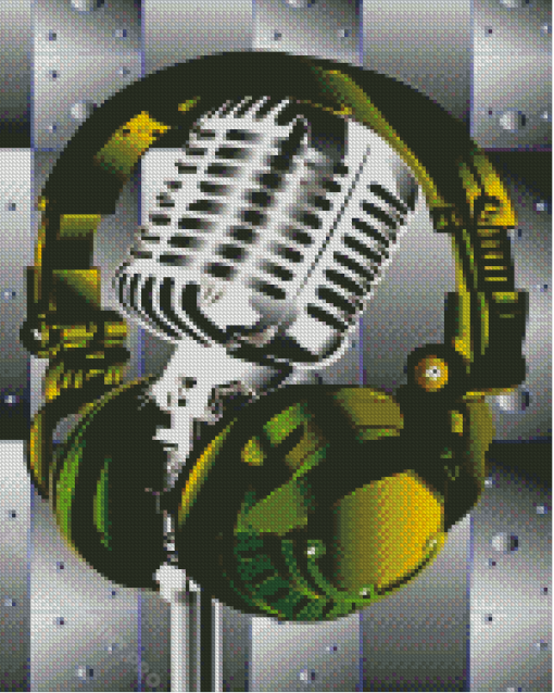 Headphones And Microphone Diamond Painting