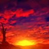 Landscape Red Sunset Diamond Painting