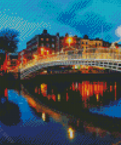 Liffey River By Night Diamond Painting