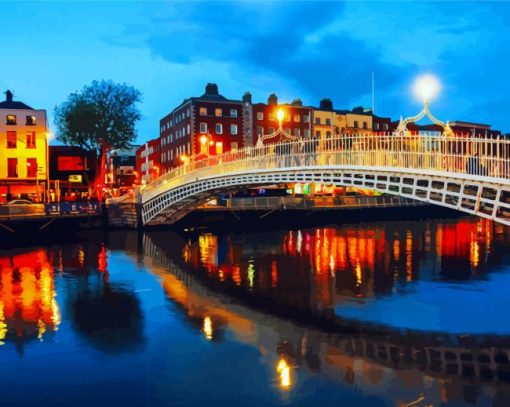 Liffey River By Night Diamond Painting