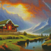 Log Cabin Diamond Painting