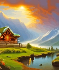 Log Cabin Diamond Painting