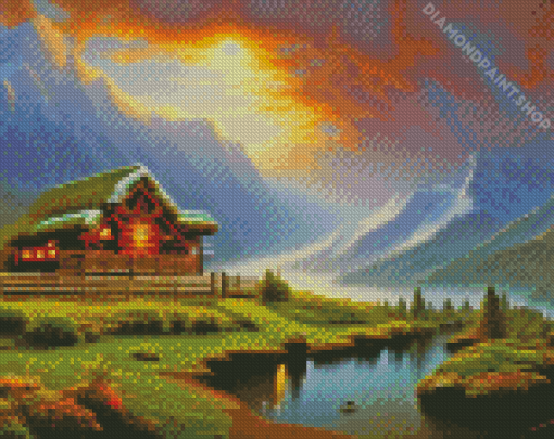 Log Cabin Diamond Painting