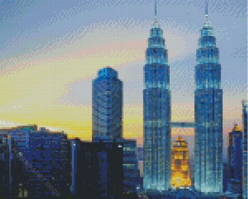 Petronas Twin Towers Kuala Lumpur Diamond Painting