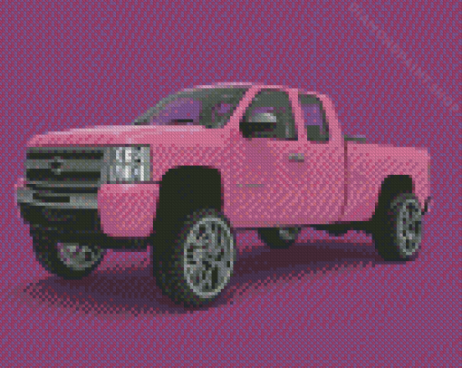 Pink Truck Diamond Painting