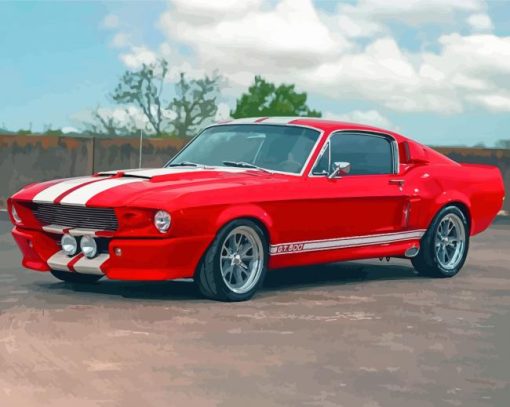 Classic Red Eleanor Mustang Diamond Painting