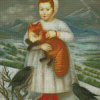 Woman And Her Animals Friends Diamond Painting