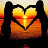 Besties Silhouette Sunset Diamond Painting