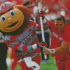 Brutus Buckeye And Ohio State Player Diamond Painting